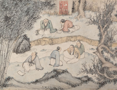 明・錢榖《蘭亭修禊圖》卷，紐約大都會藝術博物館藏